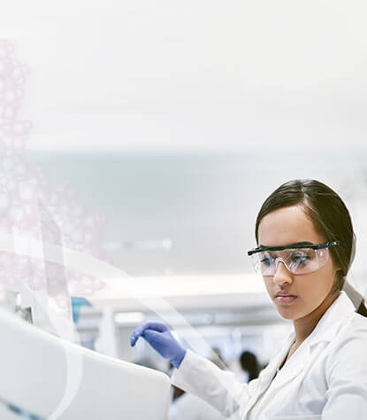 Photo of woman working in a lab: we are making a difference for employees